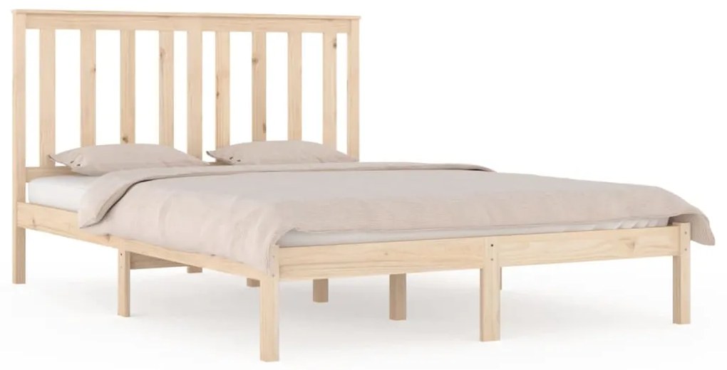 Cadru de pat small double 4ft, 120x190 cm, lemn masiv de pin