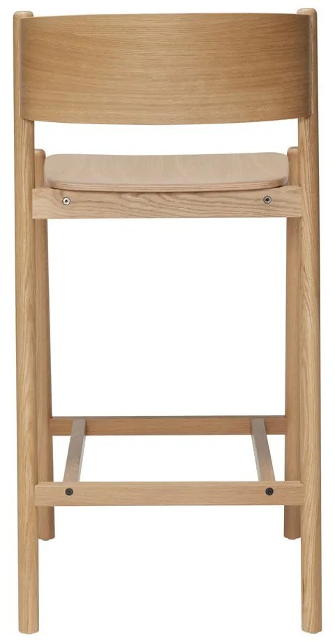 Scaun de bar în culoare naturală cu aspect de lemn de stejar (înălțime șezut 75 cm) Oblique – Hübsch