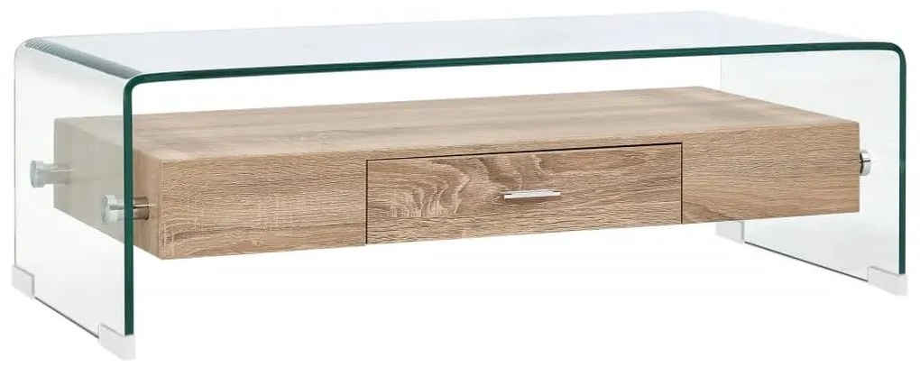 vidaXL Măsuță de cafea, transparent, 98x45x31 cm, sticlă securizată
