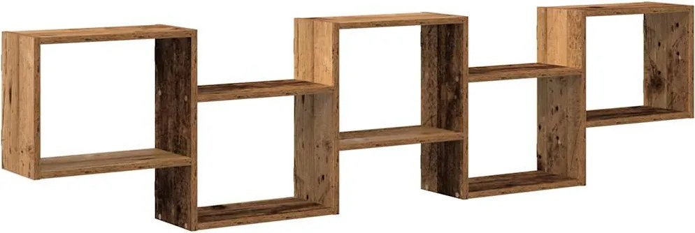 vidaXL Raft cubic perete cu 5 compartimente lemn vechi lemn prelucrat