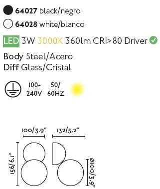 Aplica perete LED design modern JOY White 64028