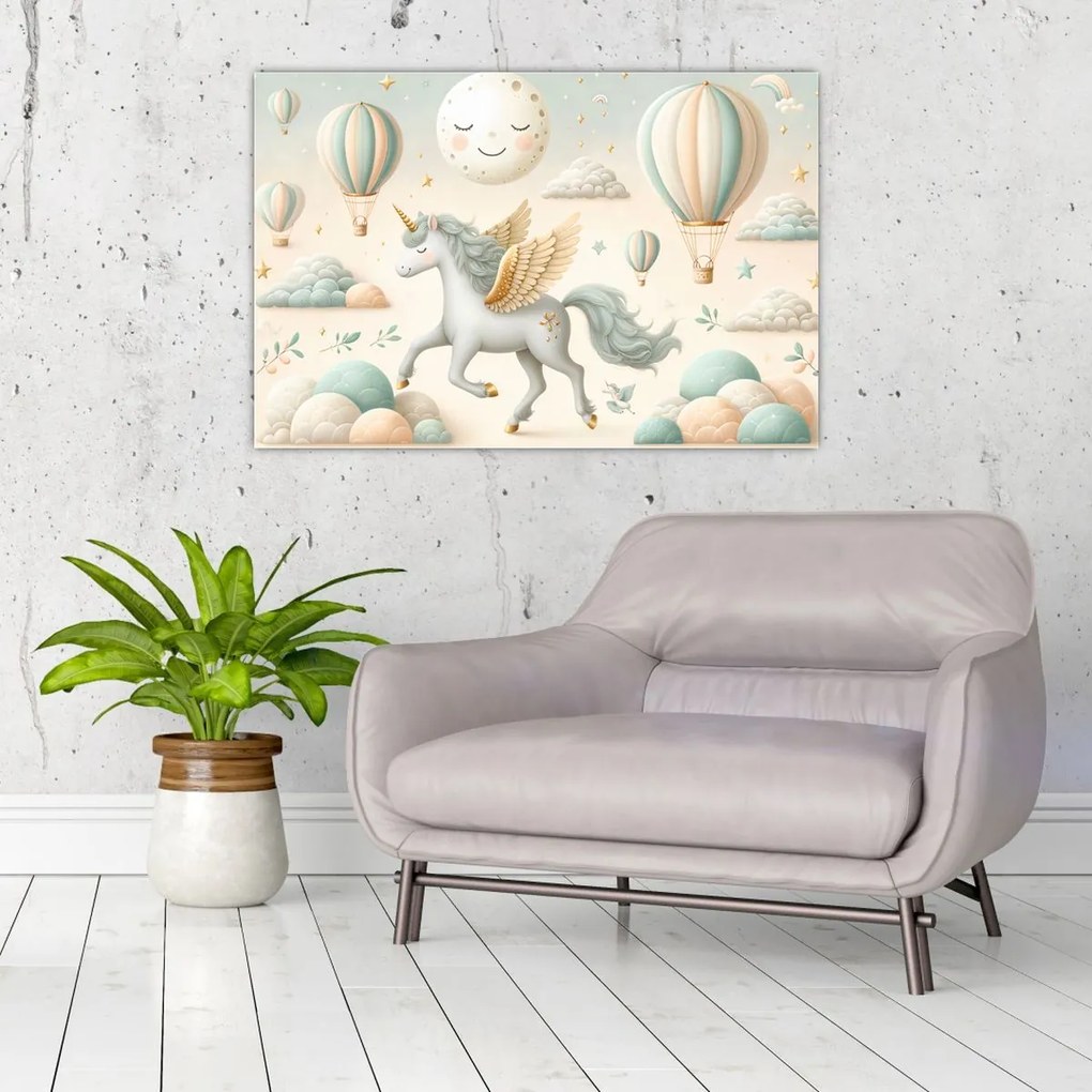 Tablou - Unicorn fericit (90x60 cm)