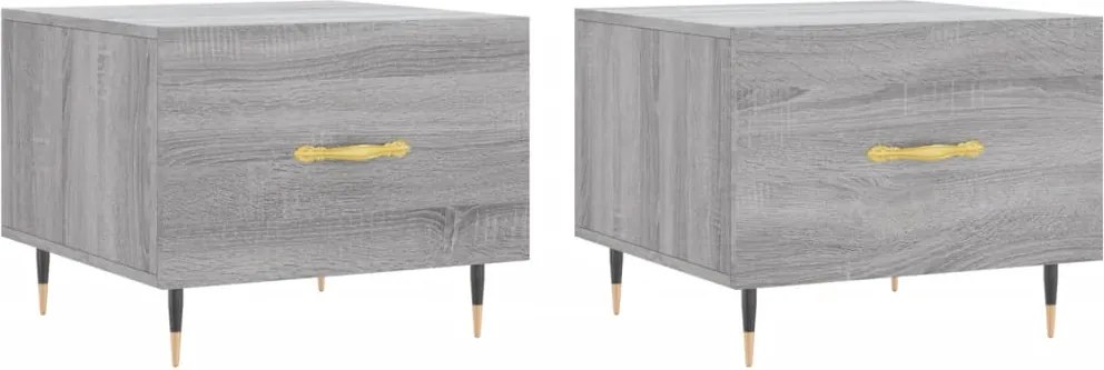 vidaXL Măsuțe de cafea, 2 buc., gri sonoma, 50x50x40 cm, lemn compozit