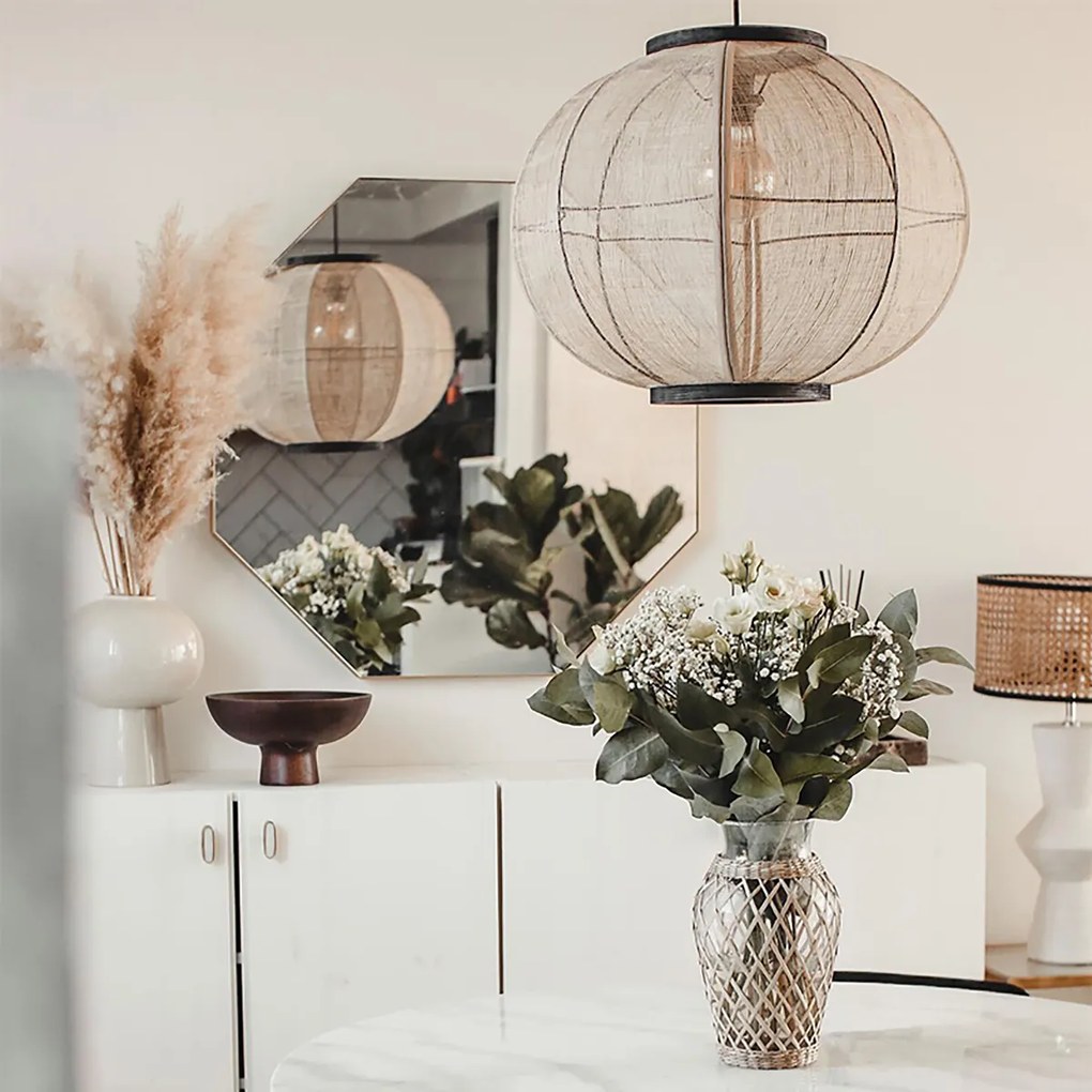 Lampa suspendată inteligentă maro 48 cm, inclusiv Wifi G95 - Rob