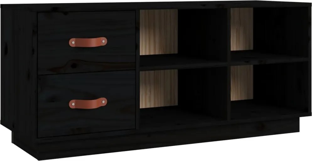 vidaXL Bancă pentru pantofi, negru, 100x34x45 cm, lemn masiv de pin