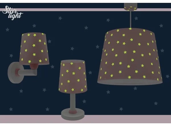 Aplică pentru copii STAR LIGHT 1xE27/60W/230V roz Dalber 82219S
