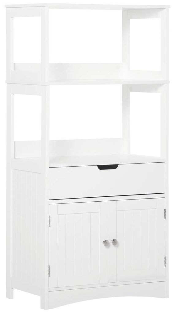 kleankin Dulap multifunctional cu rafturi, MDF, 60x33x122.5 cm, Alb | Aosom Romania