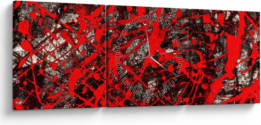 Tablou - Abstracție expresivă (cu ceas) (90x30 cm)