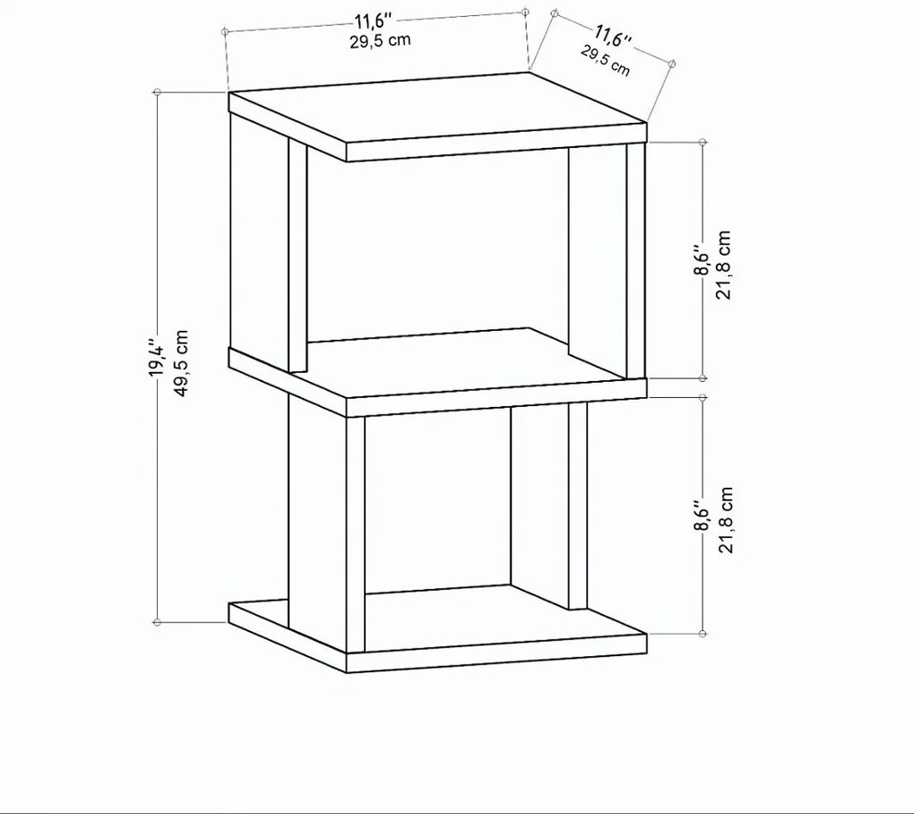 Măsuță de noptieră Carter Oak White