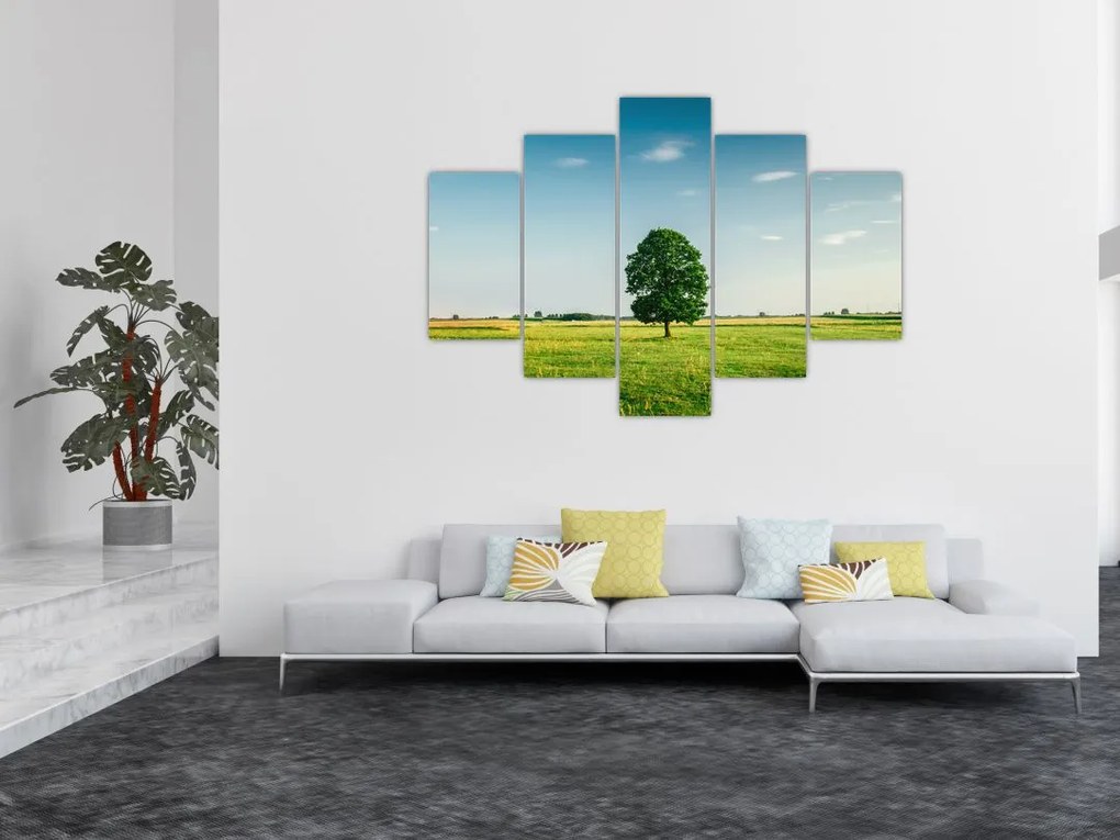 Tablou cu copaci pe luncă (150x105 cm)
