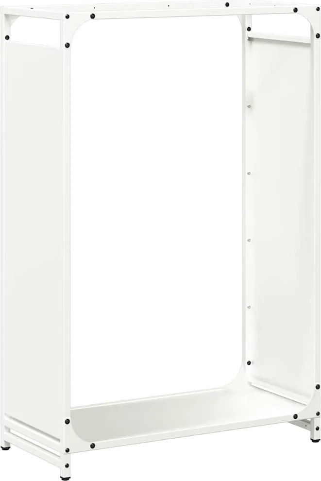 vidaXL Suport pentru lemne de foc alb 60x28x90 cm Oțel laminat la rece