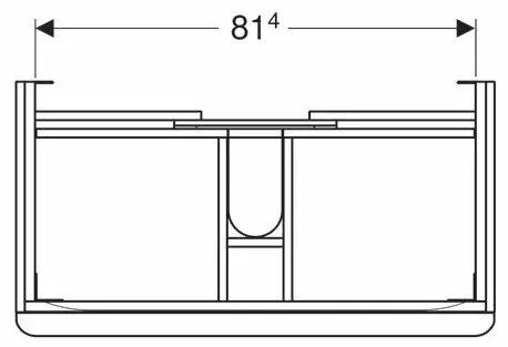 Dulap baza pentru lavoar suspendat Geberit Smyle Square gri nisip 2 sertare 89 cm