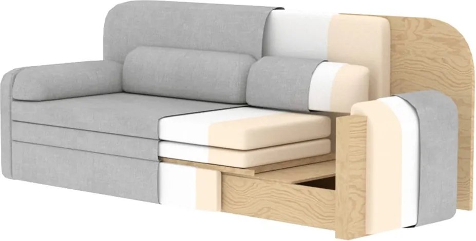 Canapea maro extensibilă/cu spațiu de depozitare cu tapițerie din catifea reiată 236 cm Elioss – ELTAP