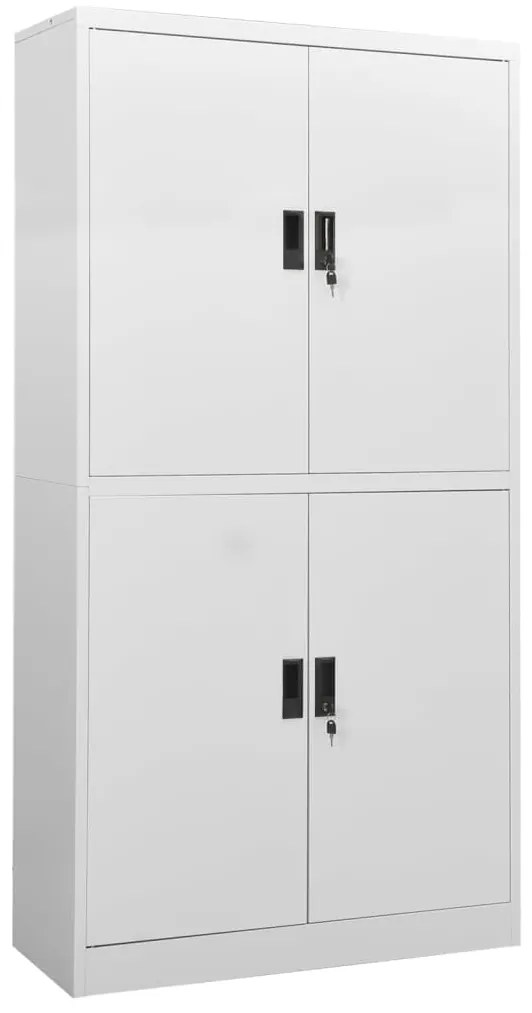 vidaXL Dulap de birou, gri deschis, 90x40x180 cm, oțel