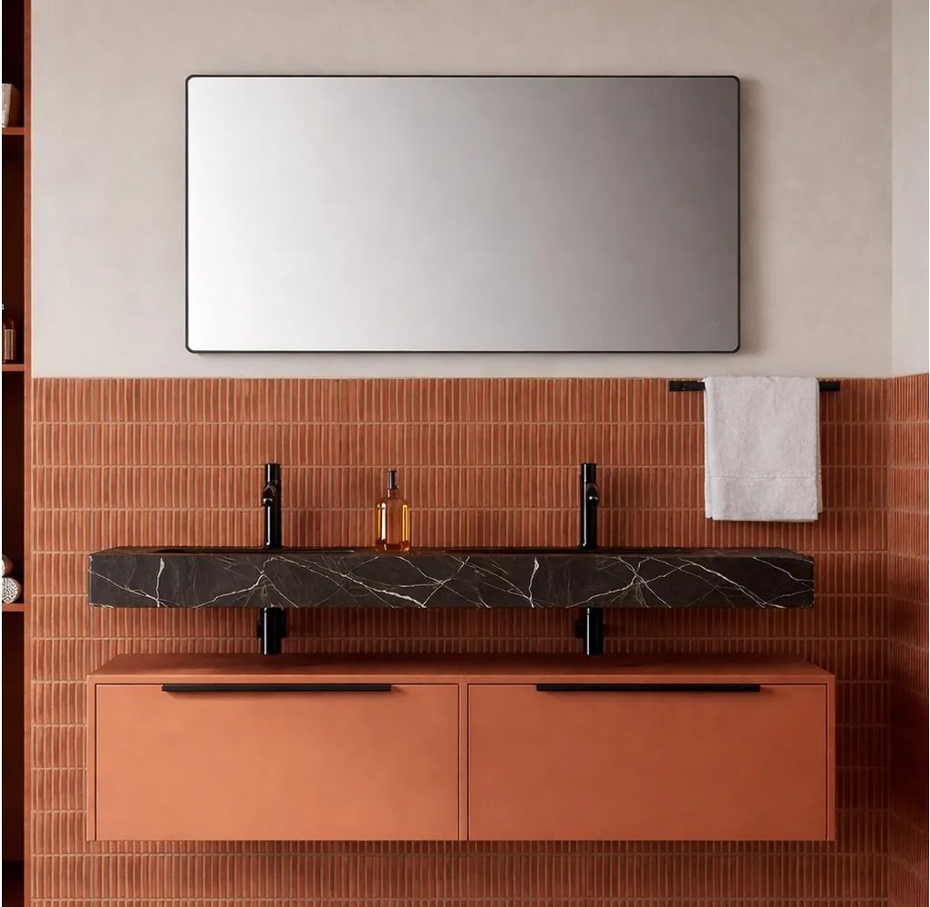 Set lemn masiv mobilier baie suspendat Avena 120 cm Personalizabil