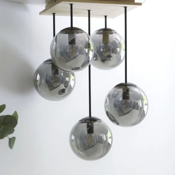 Lustră pe tijă JUST LIGHT. 11395-79 WIDOW 5xE14/25W/230V stejar