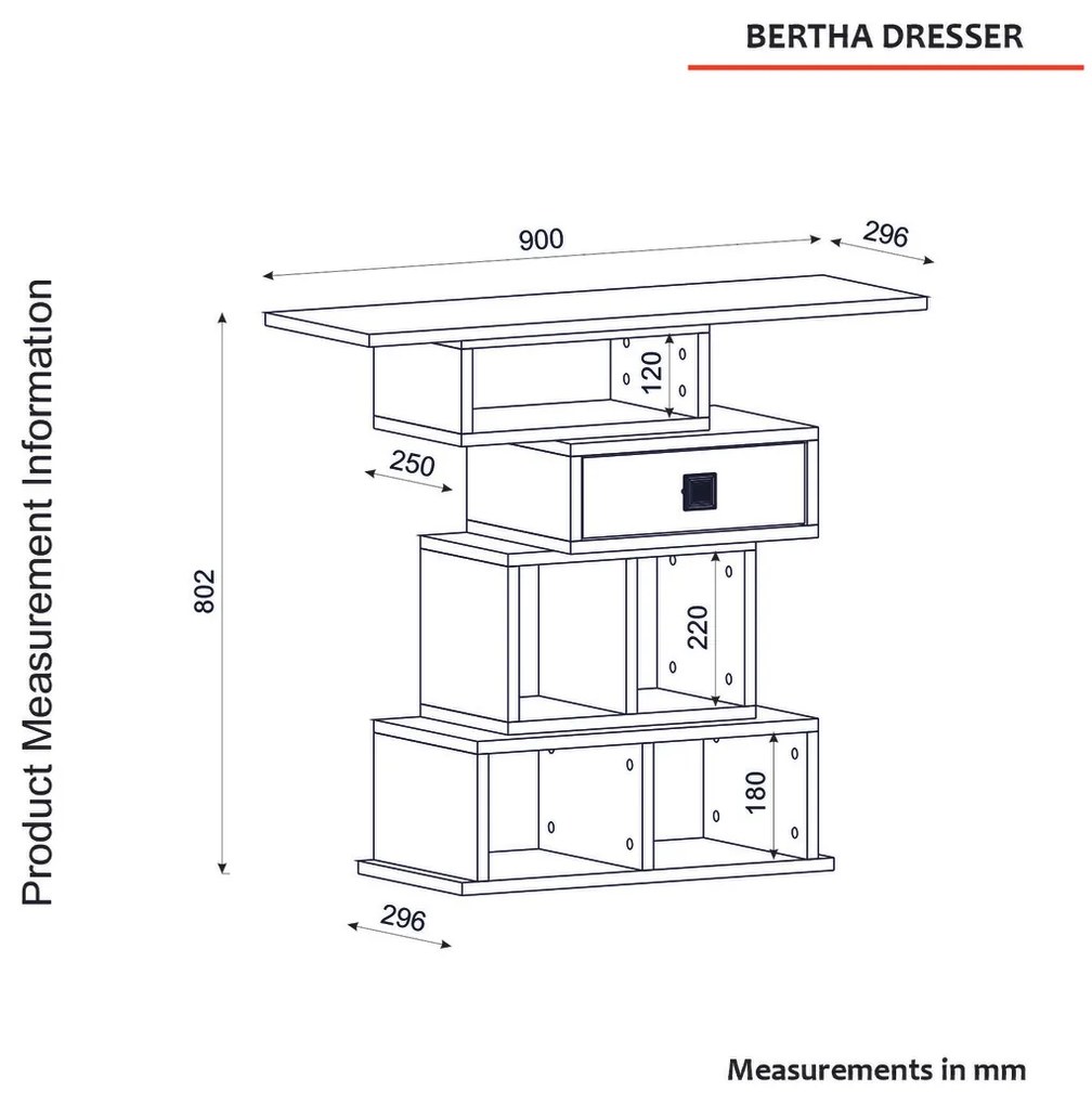 Masă decorativă Bertha Antracit