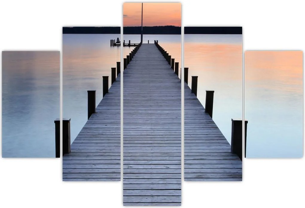 Tablou - Ponton de la Lacul Starnberger, Bavaria, Germania (150x105 cm)