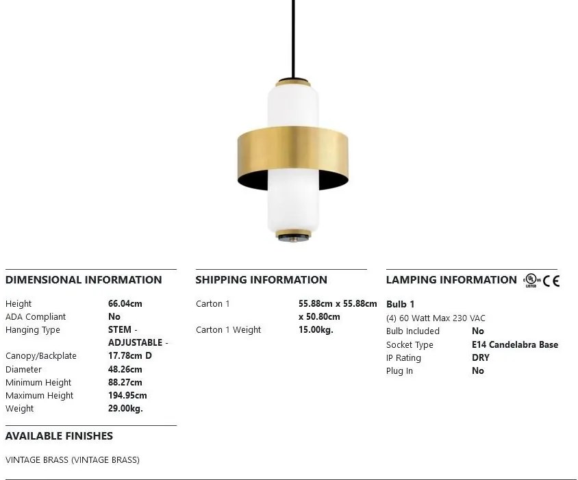 Pendul LUX MELROSE small, alb opal