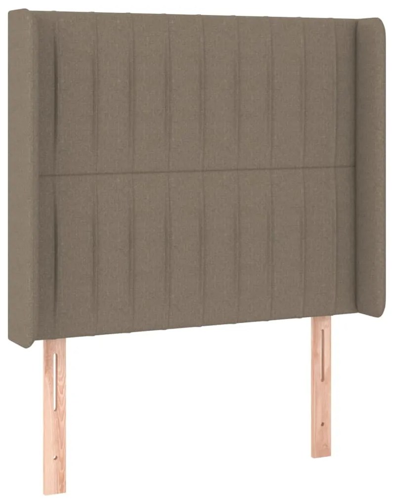 Tablie de pat cu LED, gri taupe, 93x16x118 128 cm, textil 1, Gri taupe, 93 x 16 x 118 128 cm