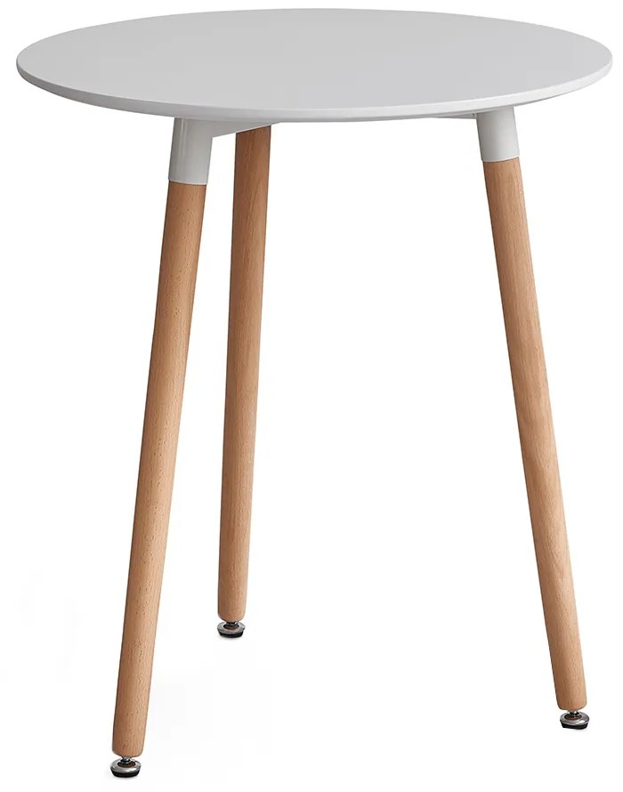 Masa dining, alb/fag, diametru 60 cm, ELCAN