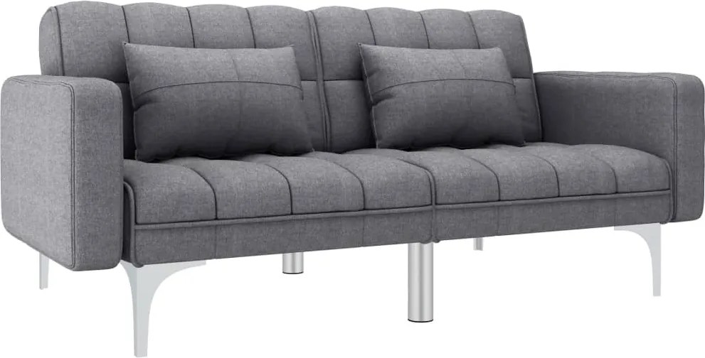 247215 vidaXL Canapea extensibilă, gri deschis, material textil