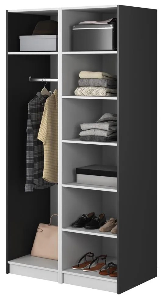 Dulap de haine Moonie XI (negru + alb). 1099627