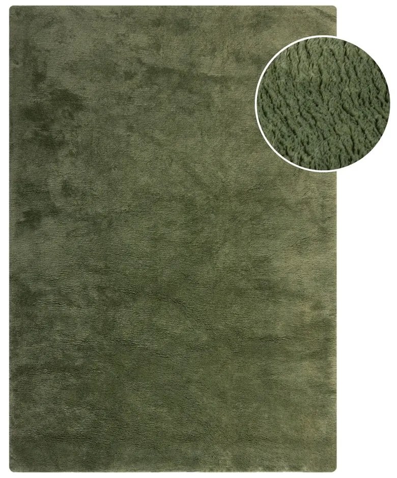 Blană verde-închis sintetică 80x150 cm Faroe Wool Look Fur – Flair Rugs