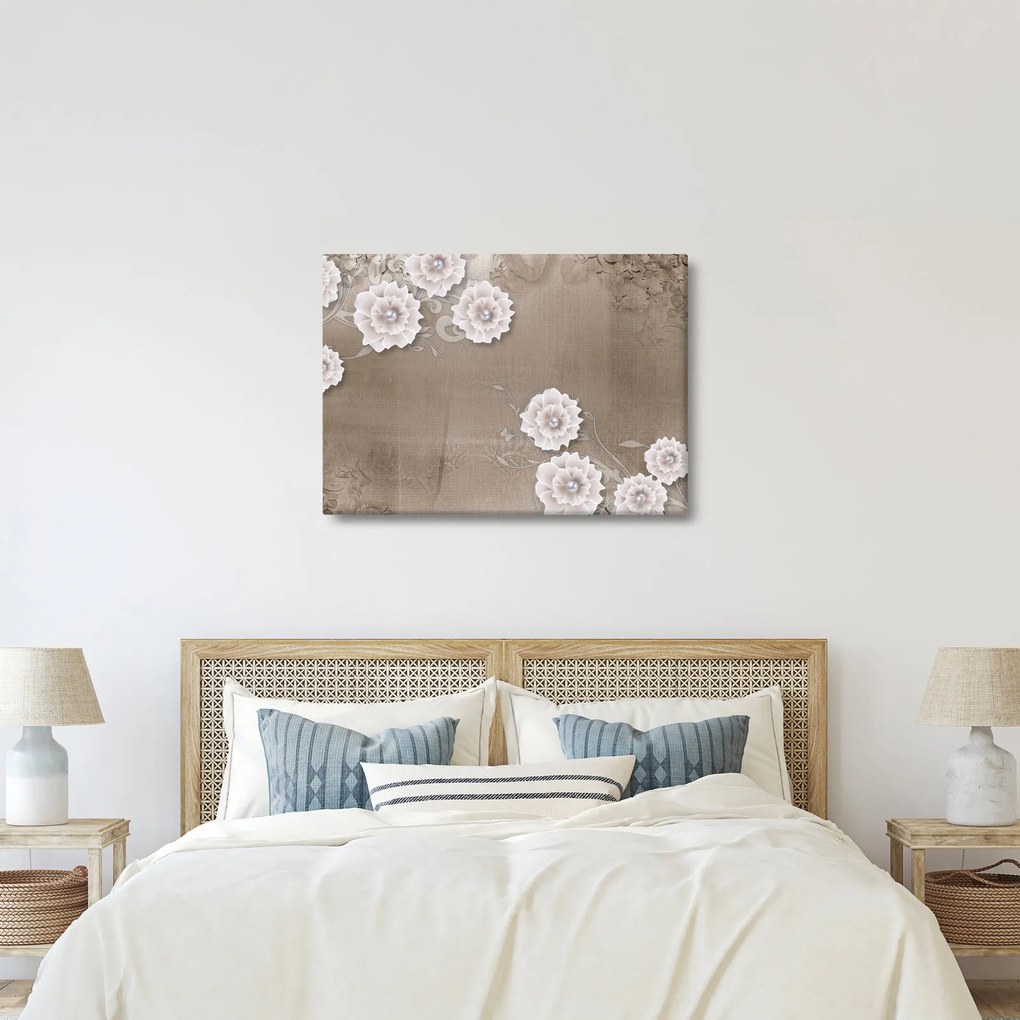 Tablou - Draperie cu flori (70x50 cm)