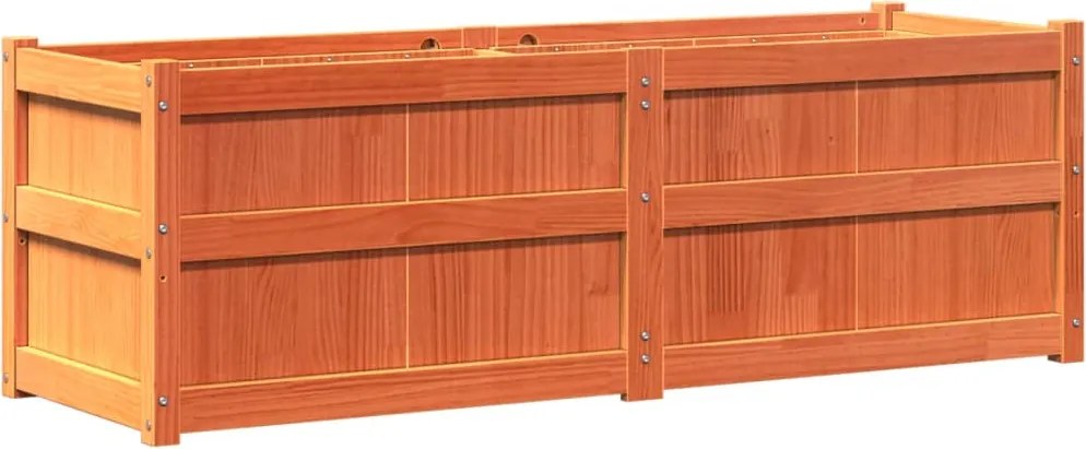 vidaXL Jardinieră de grădină, maro ceruit, 150x50x50 cm lemn masiv pin