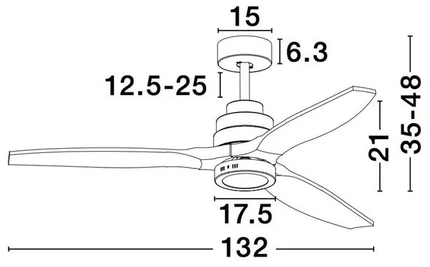 Lustra LED cu ventilator si telecomanda design modern Sabal NVL-5231401