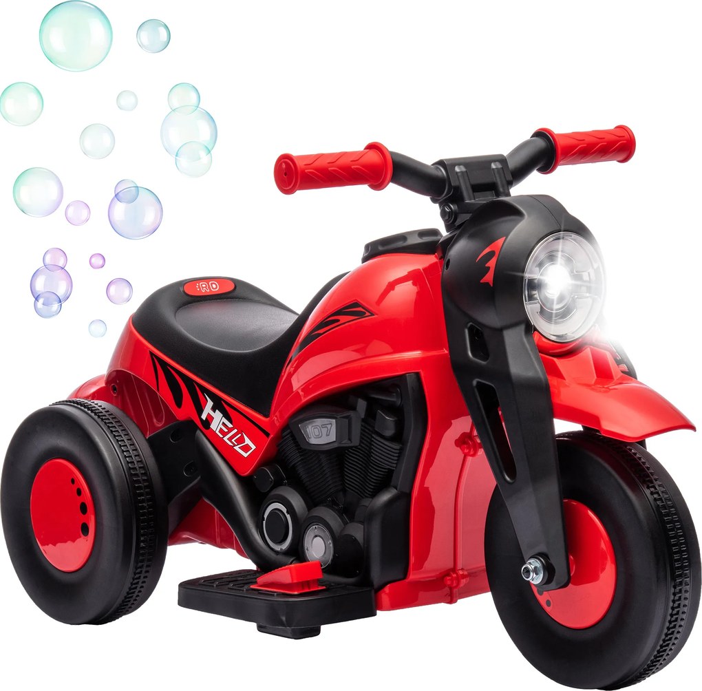 AIYAPLAY Motocicletă electrică pentru copii, 6V cu muzică și bule, 2,5-3 km/h, pentru copii 2-5 ani | Aosom Romania