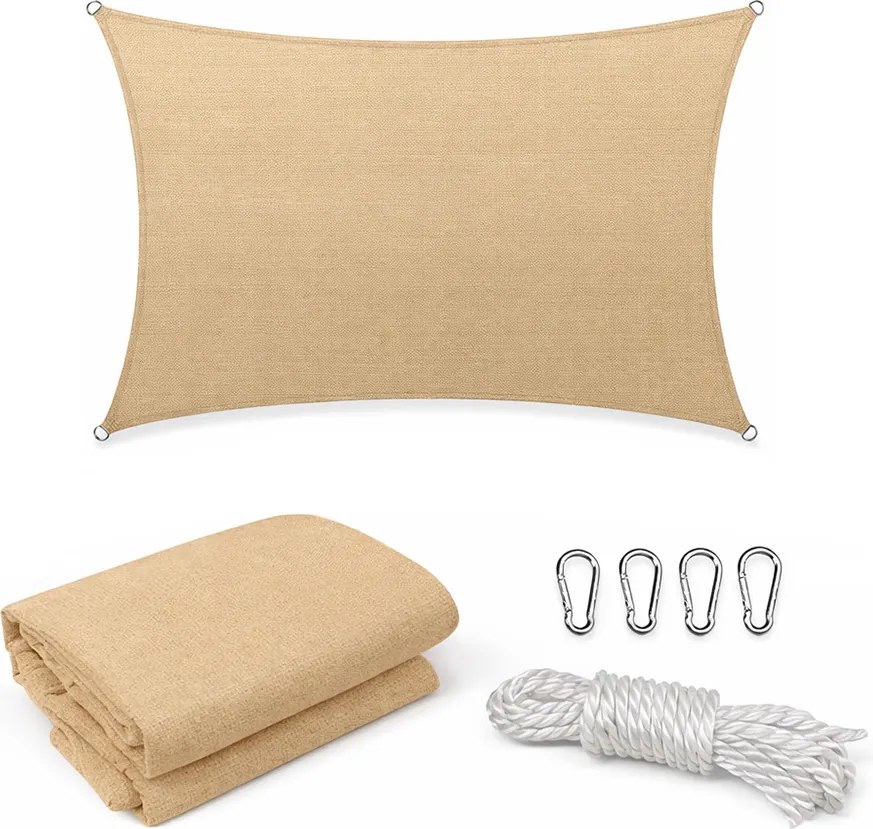 Rana soare naviga dreptunghiular 3x4 m bej