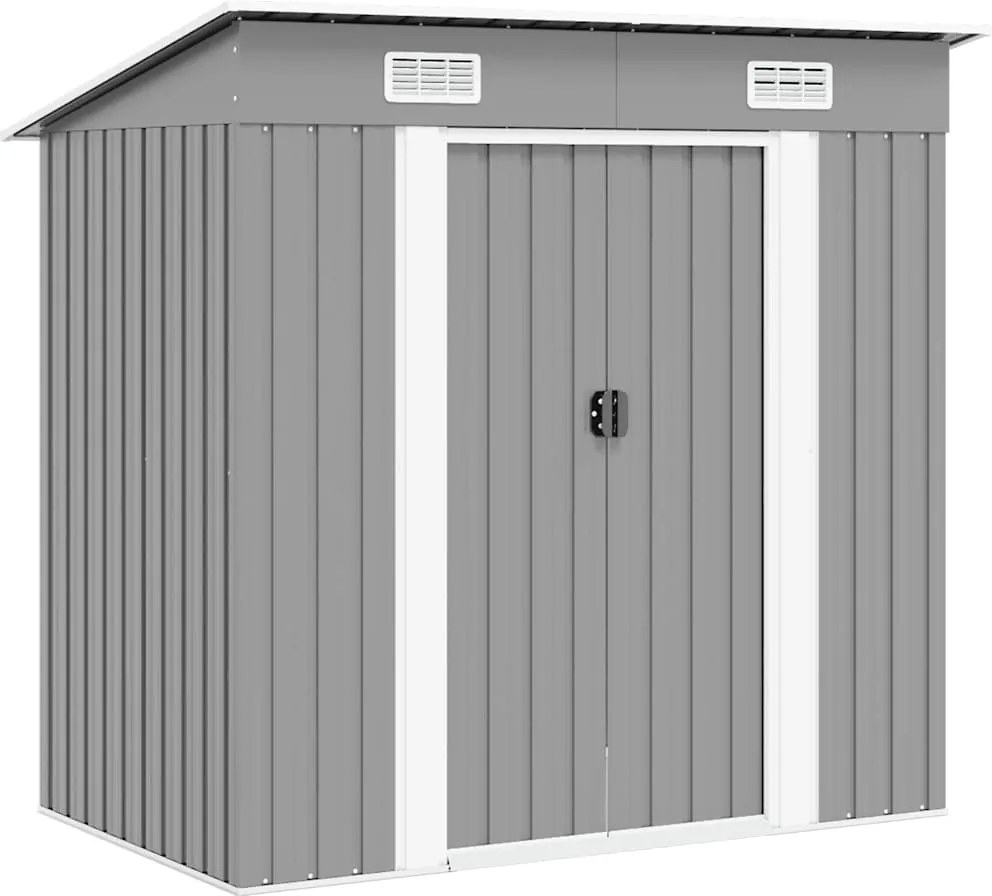 vidaXL Șopron metalic pentru grădină, gri