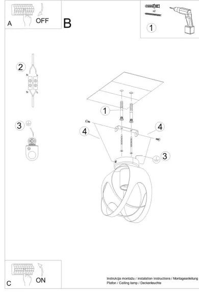Lustră aplicată TULOS 1xE27/60W/230V albă Sollux SL.1082