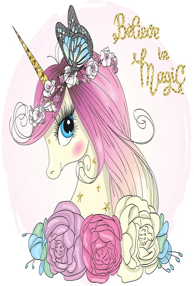 Covor antiderapant pentru copii Conceptum Hypnose Unicorn, 180 x 280 cm