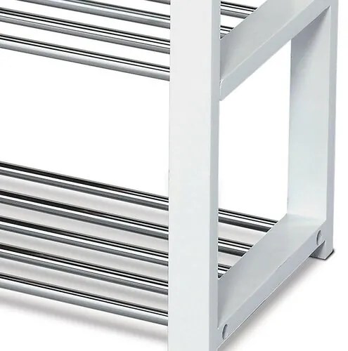 Raft pentru pantofi 4 niveluri alb/crom, 81 x30 x 73 cm, 4 etaje