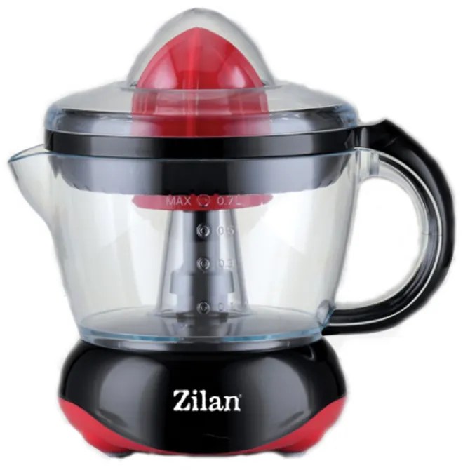 Storcator citrice ZILAN ZLN-7825,Negru/Rosu Capacitate 0.7L, Cana gradata, Functie reverse, Putere 25W.