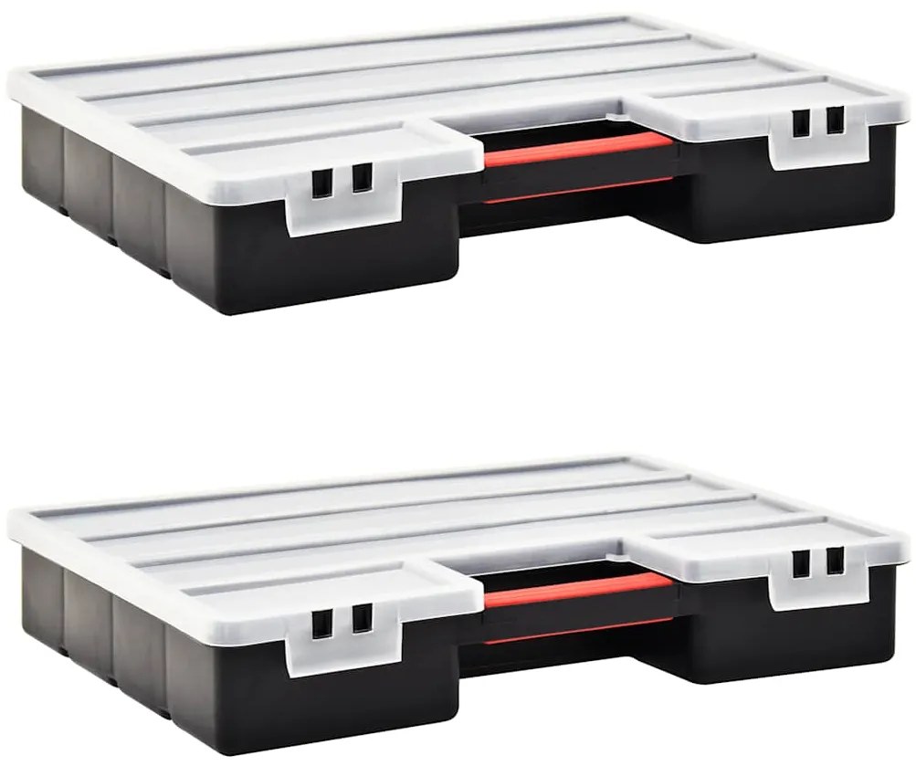 vidaXL Cutii sortare 2 buc. separatoare reglabile 460x325x80mm plastic