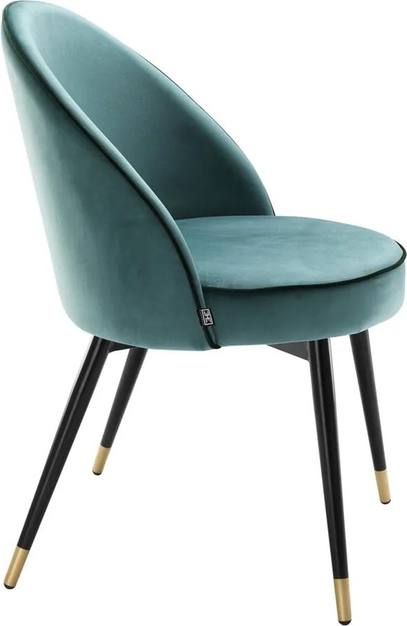 Set de 2 scaune elegante design LUX Cooper, catifea turcoaz 113123 HZ