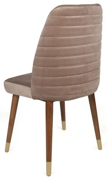 Set de scaune de sufragerie Hugo Beige și Walnut,4 buc.