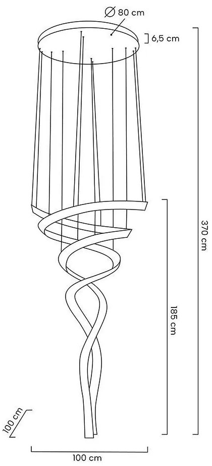 Lustra LED casa scarii design deosebit CHARMES 2B crom