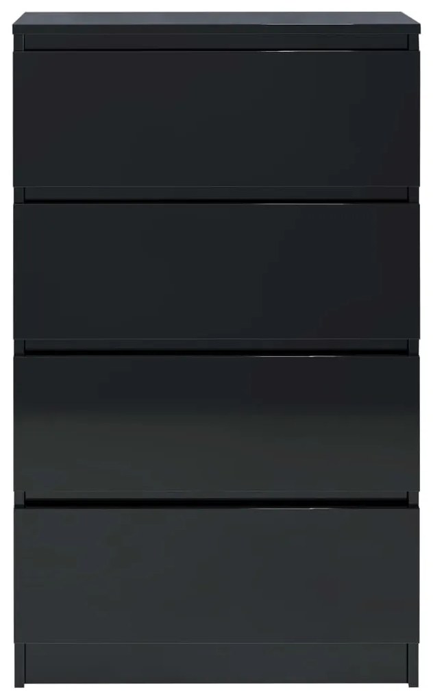 Servanta, negru extralucios, 60x35x98,5 cm, lemn compozit 1, negru foarte lucios