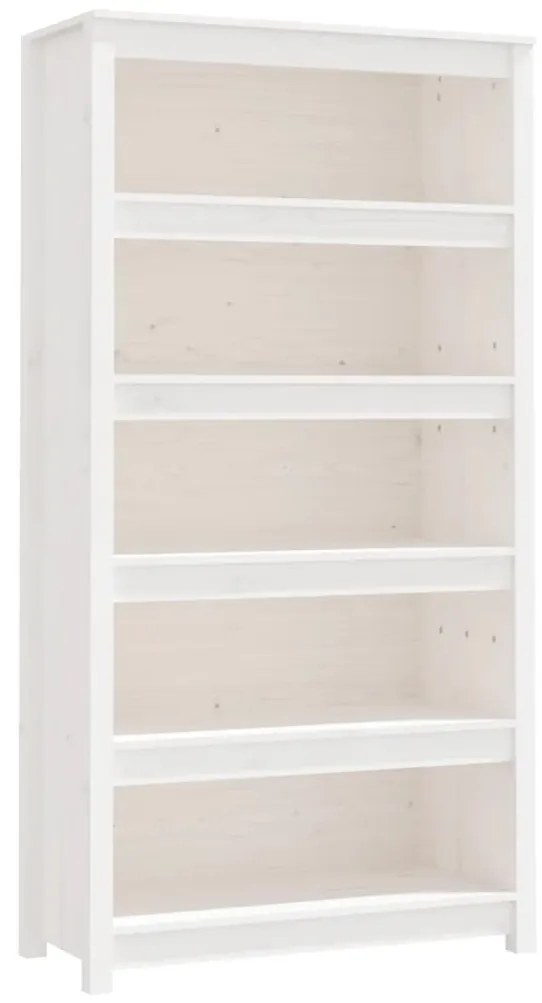 821690 vidaXL Bibliotecă, alb, 80x35x154 cm, lemn masiv de pin