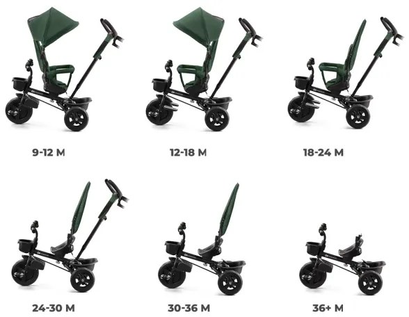 Tricicletă pentru copii KINDERKRAFT AVEO verde