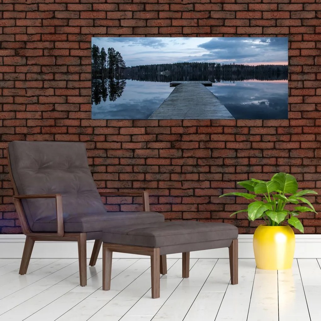 Tablou - Ponton de lemn, lac (120x50 cm)