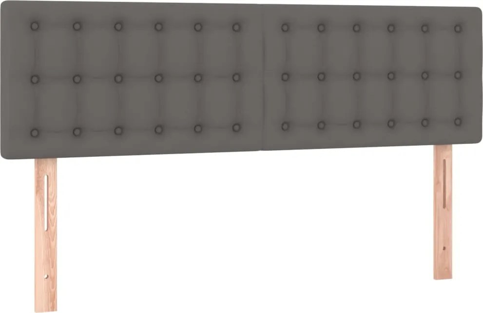 vidaXL Tăblii de pat, gri, 144x5x78/88 cm, piele ecologică