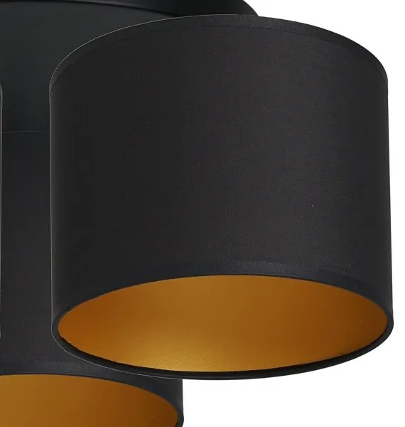 Lustră aplicată ARDEN 3xE27/60W/230V negru/auriu