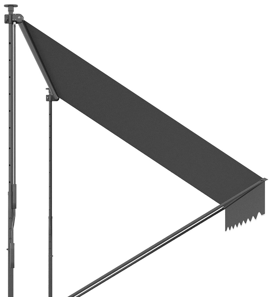 Outsunny Parasolar Manual Retractabil 300x175x210-310 cm Ajustabil cu Manivela Protectie Solara UV40+ pentru Balcon Terasa Gri | Aosom Romania