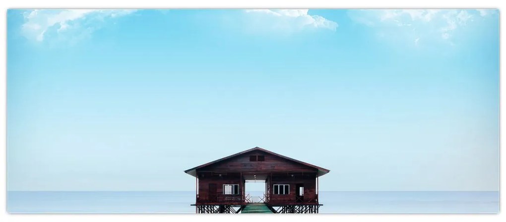 Tablou cu casă pe mare (120x50 cm)
